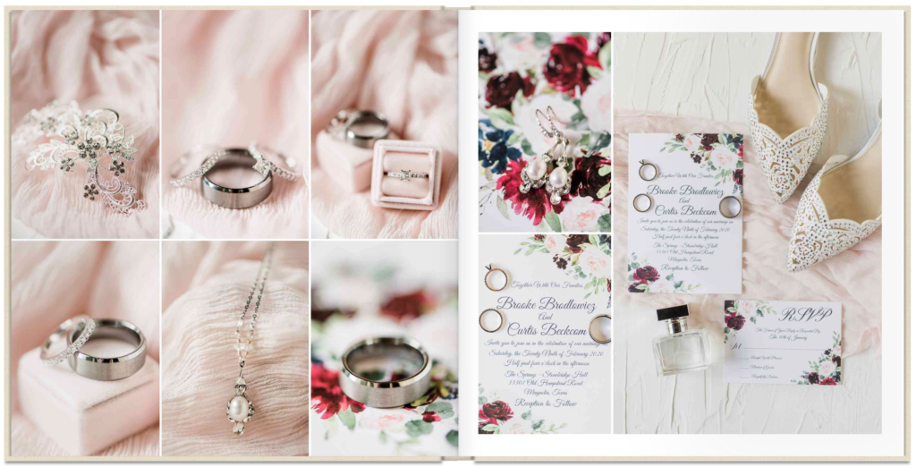 Wedding Album Layout - Rings & Invitations